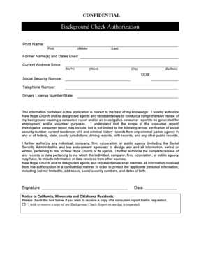 Background Check Authorization