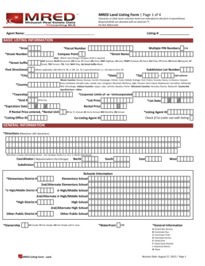 MRED Land Listing Form