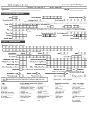 MRED Listing Form 2-4 Units