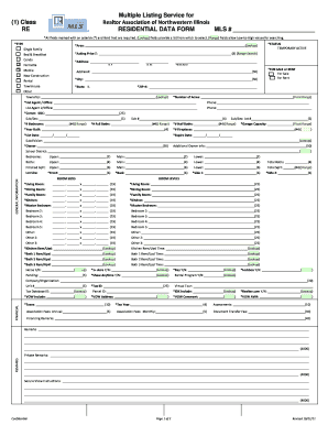 Residential Data Form