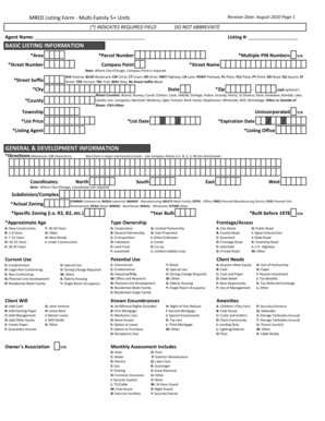 MRED Multi-Family 5+ Units Listing Form