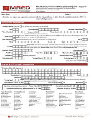 MRED Business Listing Form