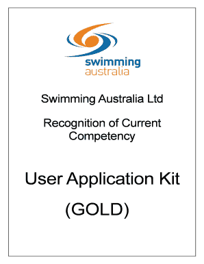 Swimming Australia Recognition of Competency Application