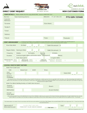 Direct Debit Request Form