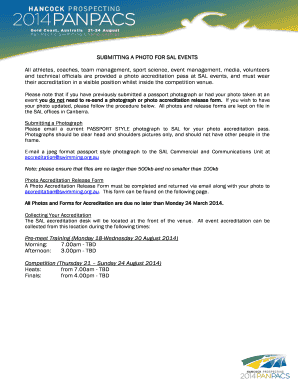 Photo Accreditation Release Form