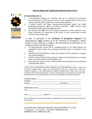 Owner Operator Application Form