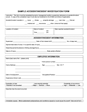 Accident/Incident Investigation Form