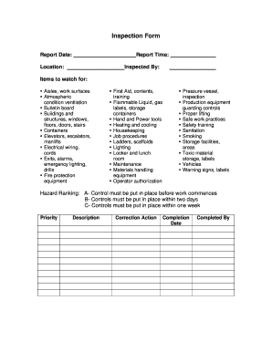 Inspection Form