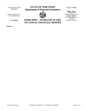 Wisconsin Affidavit in Lieu of Annual Financial Report