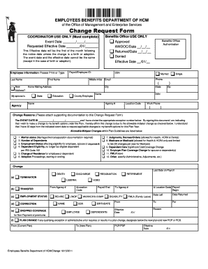 Employee Benefits Change Request Form