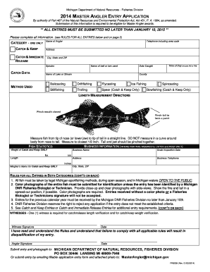 Michigan Master Angler Entry Application