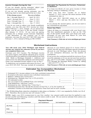 Michigan Estimated Income Tax Form 2011