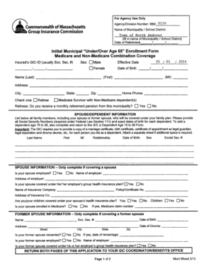 Massachusetts Municipal Retiree Health Insurance Enrollment Form
