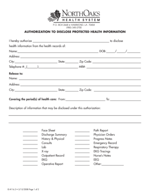 Authorization to Disclose Protected Health Information