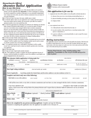 Massachusetts Absentee Ballot Application