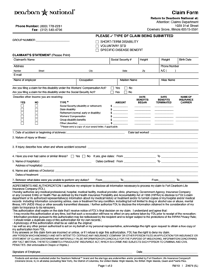 Short-Term Disability Claim Form