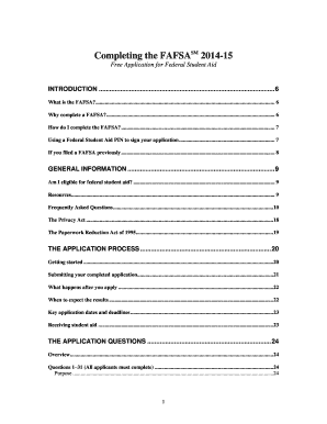 FAFSA 2014-15 Application Form