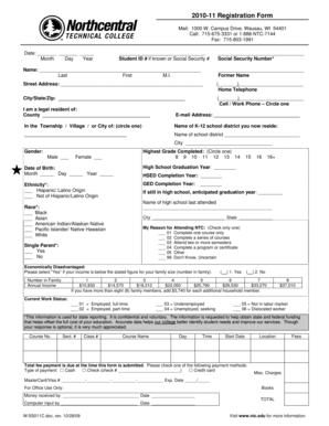 2010-11 Registration Form