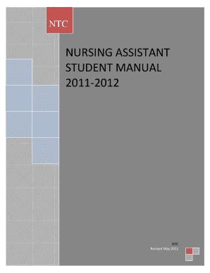 NURSING ASSISTANT STUDENT MANUAL 2011 REVSIONS IN PROGRESS 12-16-10 BY JOSIE