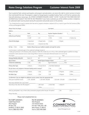 Home Energy Solutions Program Application Form