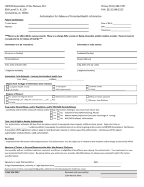 Authorization for Release of Protected Health Information