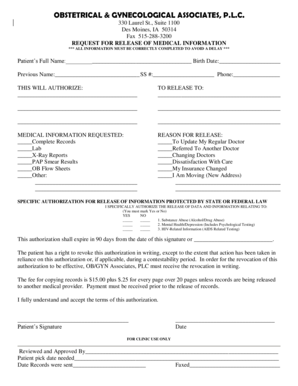 Medical Information Release Form