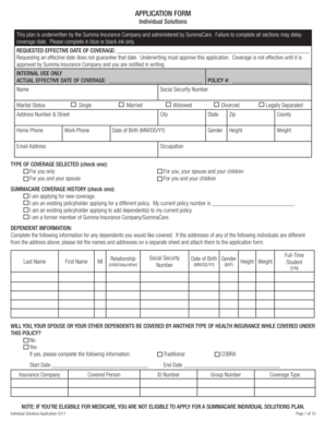 SummaCare Individual Solutions Application