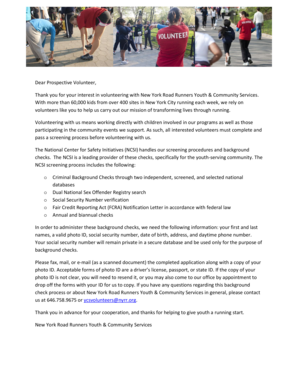 New York Road Runners Volunteer Application