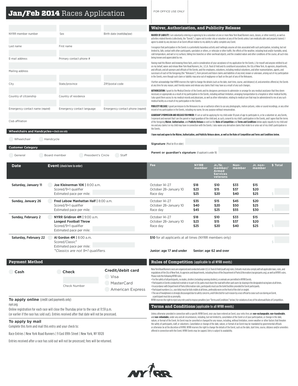 New York Road Runners Waiver and Release Form