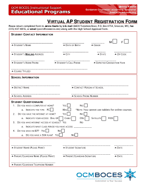 Virtual AP Student Registration Form