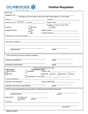Position Requisition Form
