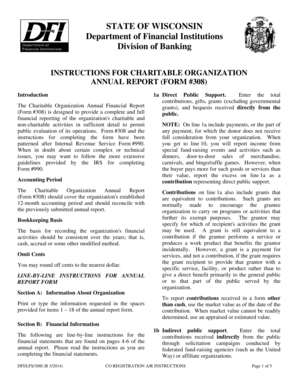 Wisconsin Charitable Organization Annual Report