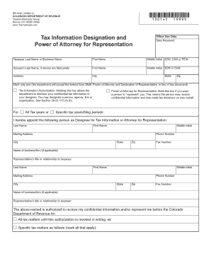 Colorado Power of Attorney for Tax Representation
