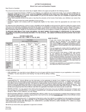 Illinois Free Lunch and Breakfast Application