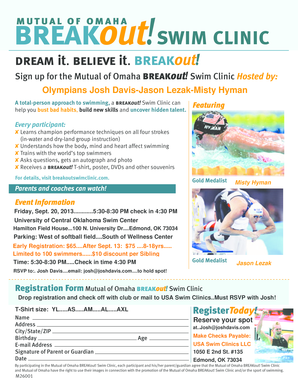 Mutual of Omaha Breakout Swim Clinic Registration Form