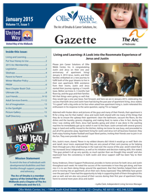 2015 Arc of Omaha Membership Form