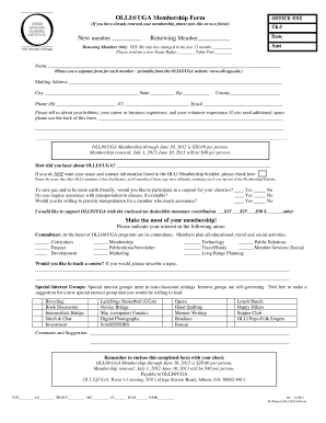 OLLI@UGA Membership Form