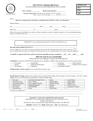 OLLI@UGA Membership Form