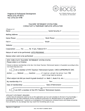 Consultant Temporary Employee Application