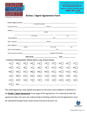 Broker Agent Agreement Form