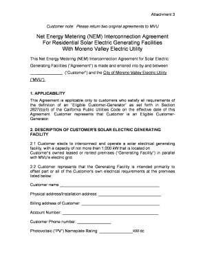 Net Energy Metering Interconnection Agreement