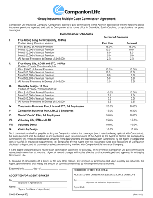 Group Insurance Multiple Case Commission Agreement