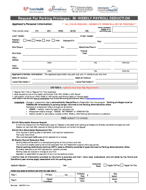 Request for Parking Privileges Form