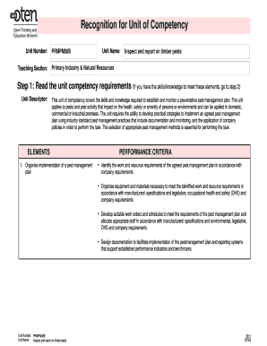 Pest Management Plan Implementation Form