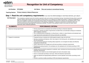 Unit of Competency Recognition Form