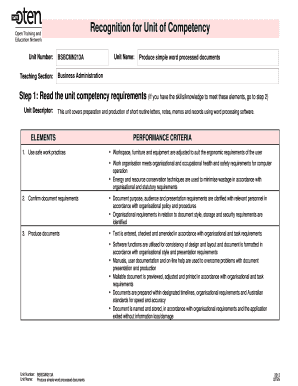 TAFE NSW Recognition of Prior Learning Form