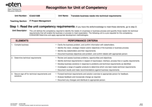 Unit Competency Recognition Form