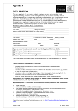 NSW Child-Related Employment Declaration Form