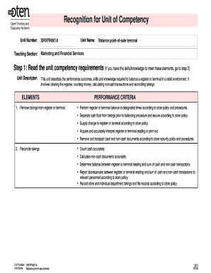 Balance Point-of-Sale Terminal Form
