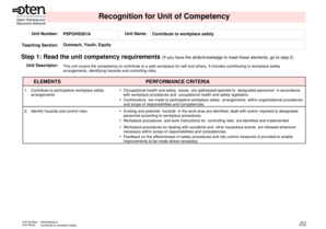 Workplace Safety Competency Recognition Form